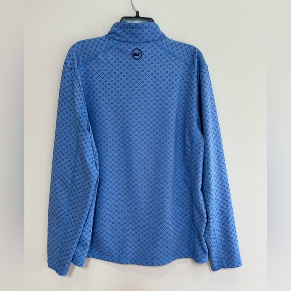 VINEYARD VINES x Jim Nantz Golf Clubs Print 1/4 Zip Performance Pullover, Blue,M - Picture 3 of 9